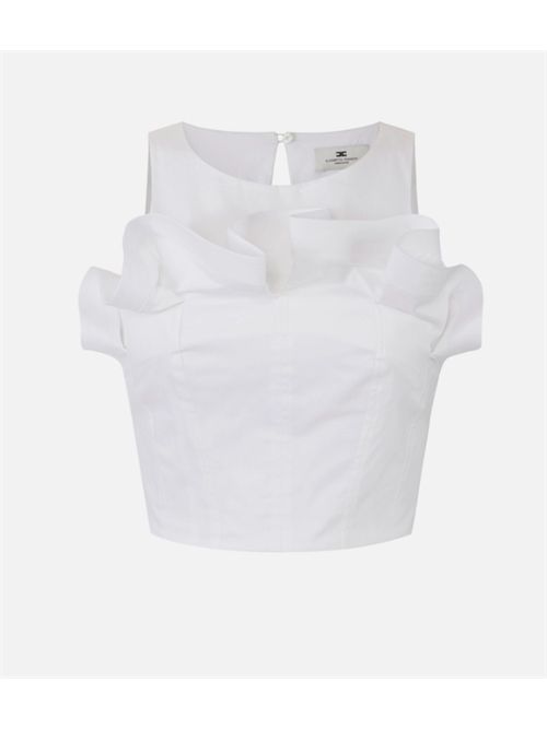 TOP WITH RUFFLE ELISABETTA FRANCHI | TO05462E2100 bianco